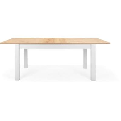 Table à manger extensible BERGEN - Décor chêne artisan et blanc