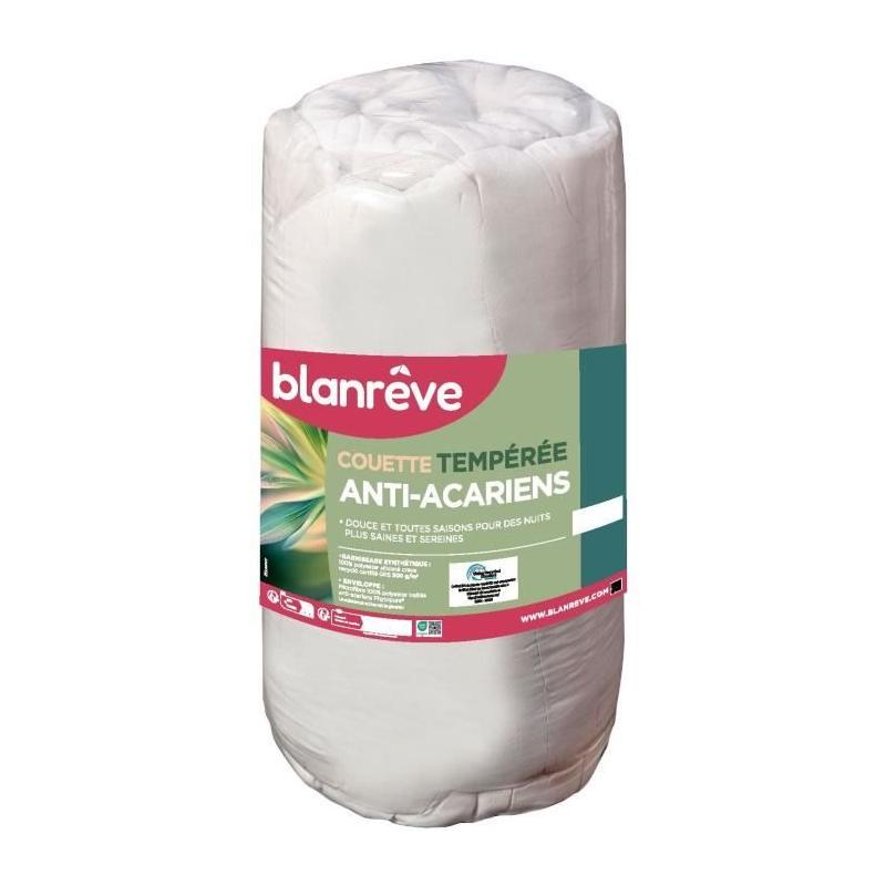 Couette tempérée anti-acariens BLANREVE 200 x 200 cm - Blanc