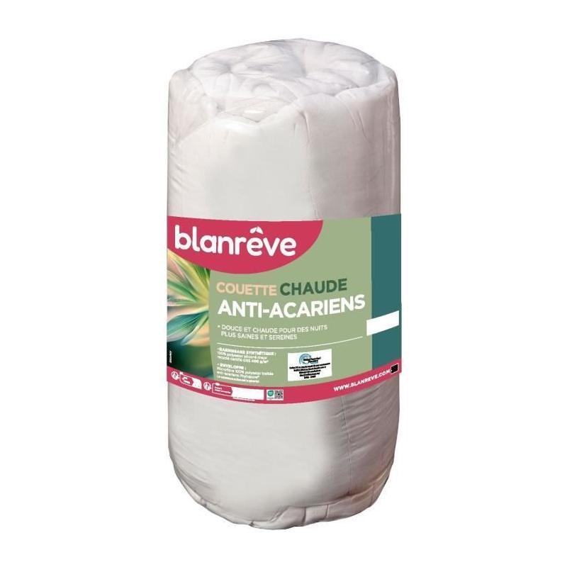 Couette chaude anti-acariens 400 gr/m² BLANREVE 240x220 cm - Blanc