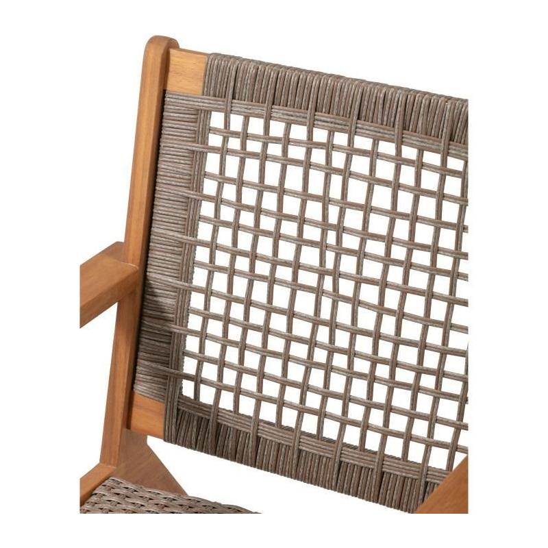 Fauteuil de jardin BORA en bois d'Acacia FSC et résine tressée