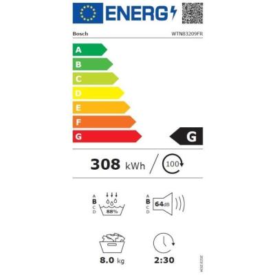 Sèche-linge Bosch WTN83209FR - 8 kg - Induction - Classe B