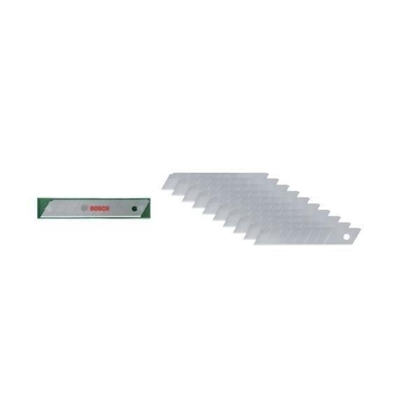 Bosch Set de 10 lames sécables 18 mm (acier SK5 haute qualité 7 parties sécables étui de rangement)