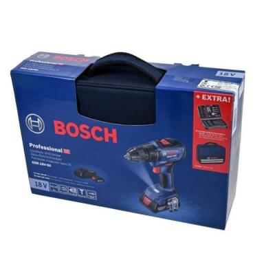 Perceuse-visseuse Bosch Pro: GSR 18V-50 + 2 batt. 2,0Ah + chrg. GAL 18V-20 + 43 acc. + Sacoche