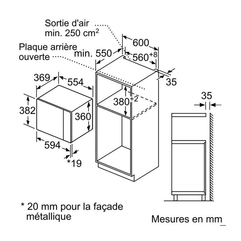 Micro-ondes Bosch Serie | 4 BFL553MS0 25L 900W Inox