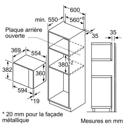Micro-ondes Bosch Serie | 4 BFL553MS0 25L 900W Inox