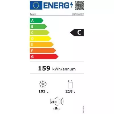 Bosch Serie 4 KGN36VXCT réfrigérateur-congélateur Pose libre 321 L C Acier inoxydable