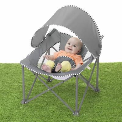 Transat bébé pliable Gris Pop 'N Chill - Pare soleil SPF +50