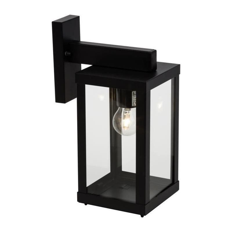 Applique extérieure GAIA noire métal/verre E27 1x60W - BRILLIANT