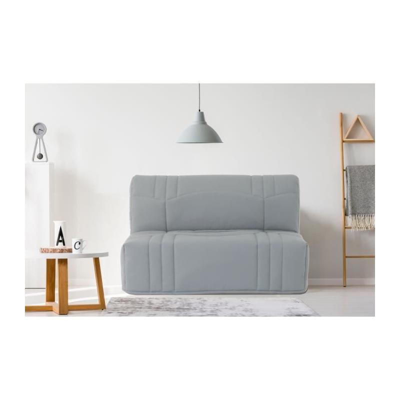 Banquette BZ DREAM en Tissu 100% Coton gris clair - 140x190 cm