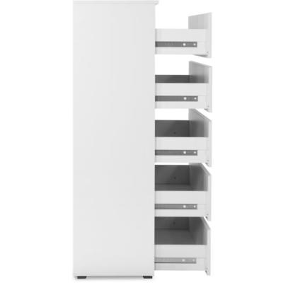 Commode CAPETOWN Blanc Brillant - 6 Tiroirs - L80cm