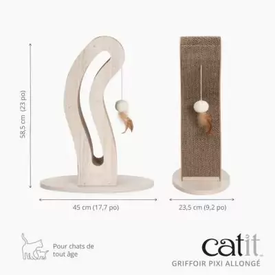 Griffoir pour chat CATIT - Pixi Queue de chat - Fun en bois naturel Griffoir pour chat CATIT - Pixi Queue de chat - Fun en bois naturel