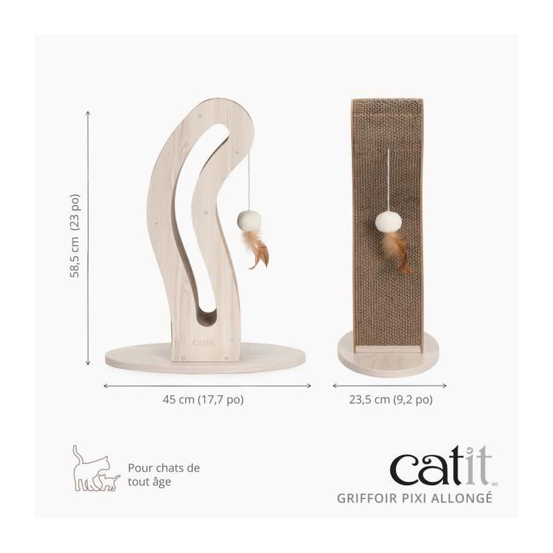 Griffoir pour chat CATIT - Pixi Queue de chat - Fun en bois naturel