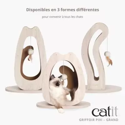 Griffoir pour chat CATIT - Pixi Queue de chat - Fun en bois naturel Griffoir pour chat CATIT - Pixi Queue de chat - Fun en bois naturel