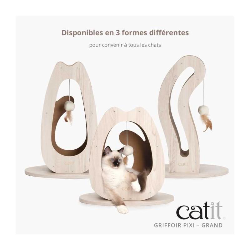 Griffoir pour chat CATIT - Pixi Queue de chat - Fun en bois naturel