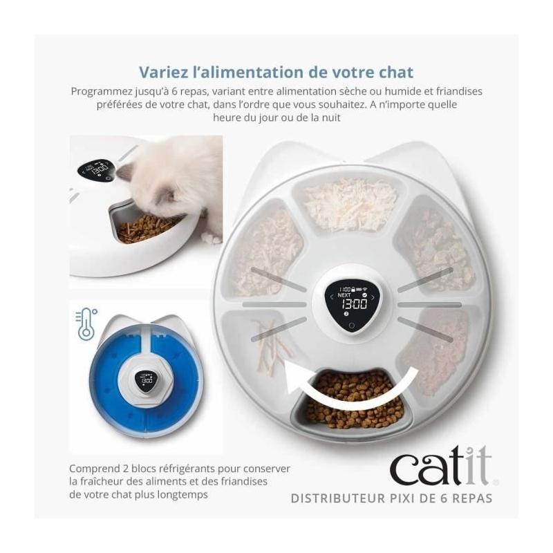 Distributeur de repas connecté pour chat - CATIT PIXI SMART - 6 x 170ml
