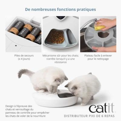 Distributeur de repas connecté pour chat - CATIT PIXI SMART - 6 x 170ml
