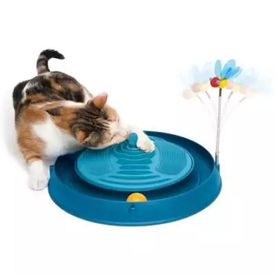 Jouet pour chat CATIT - Circuit amusant avec herbe à chat - Abeille rebondissante
