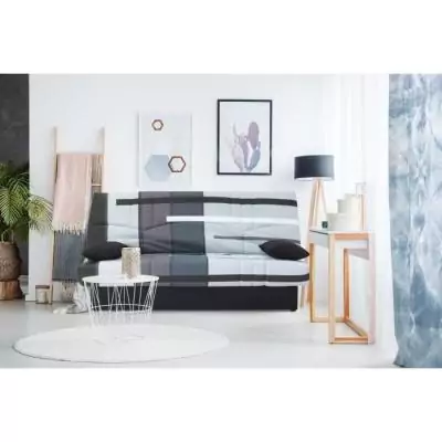Canapé Clic Clac 3 places DREAM - Tissu 100% Coton - Imprimé Piste Gris Canapé Clic Clac 3 places DREAM - Tissu 100% Coton - Imprimé Piste Gris