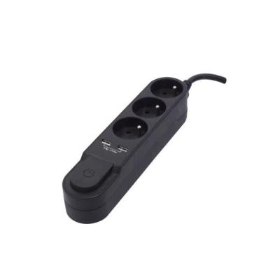 Bloc multiprise CHACON: 3 prises, 2 ports USB - 1,5 m câble