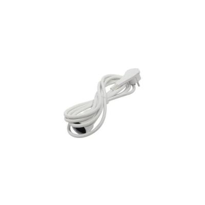 Rallonge CHACON 3x1,5mm² - 3m - Fiche plate - Blanc