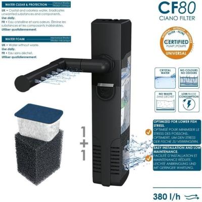 Aquarium 60L CIANO: Filtre, LED, Chauffage inclus - Blanc
