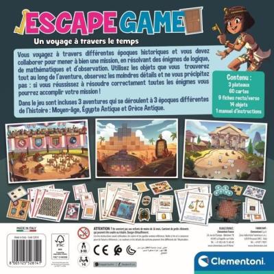 Clementoni - Escape Game voyage dans le temps - 3 aventures