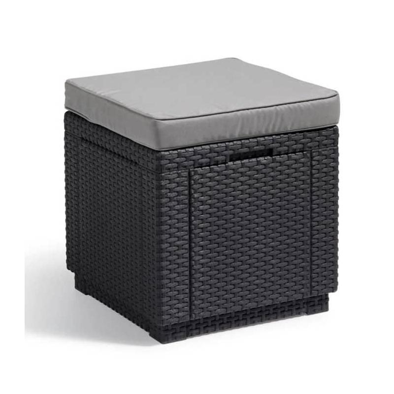 Pouf de jardin Cube Keter - Confort gris graphite