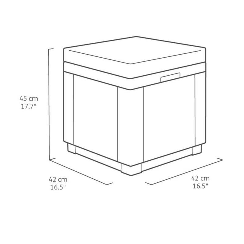 Pouf de jardin Cube Keter - Confort gris graphite