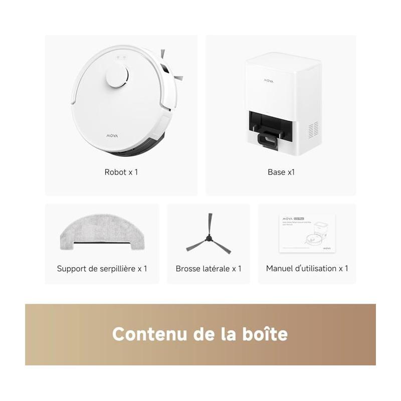 Aspirateur Robot MOVA E20 Plus: Vidage Automatique, 5000Pa