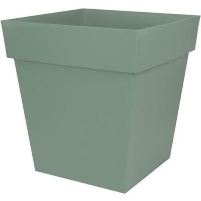 Pot de fleur carré Toscane - 50 cm - 87 L - Vert laurier