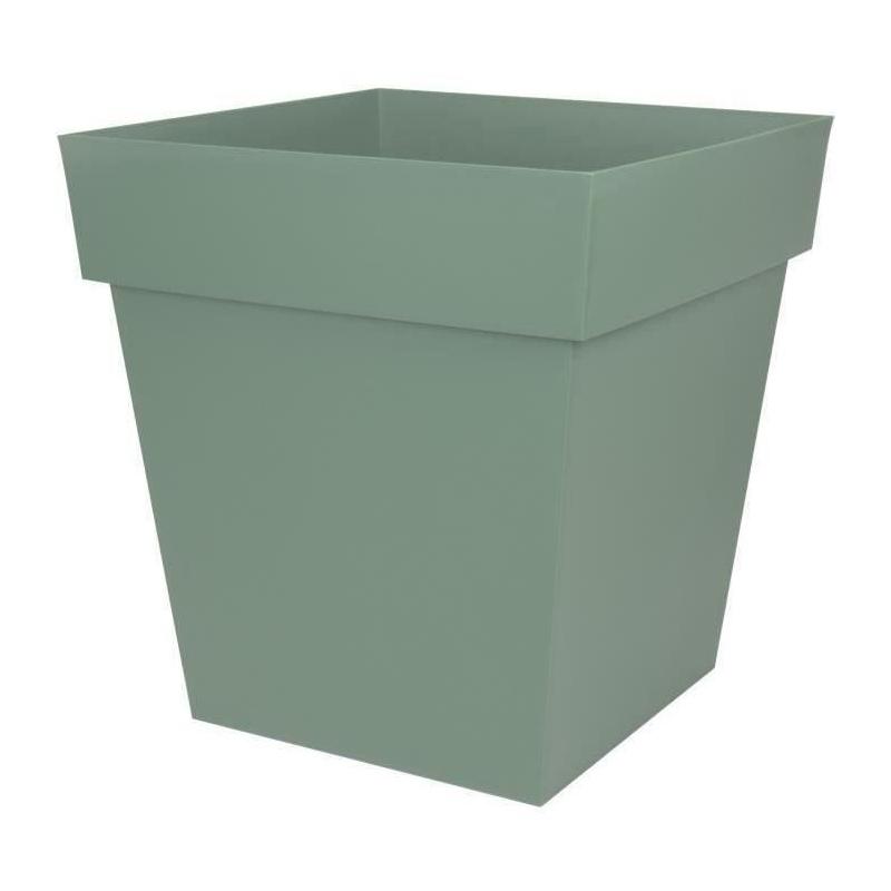 Pot de fleur carré Toscane - 50 cm - 87 L - Vert laurier