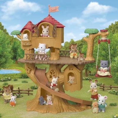 Cabane dans les arbres Sylvanian Families : vacances avec balançoire et toboggan