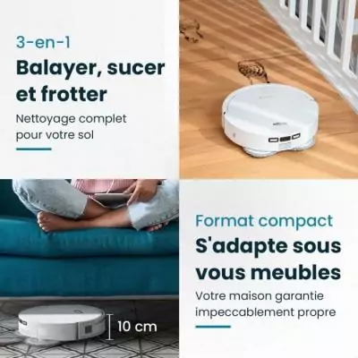 EZICLEAN All In One Z12 Ultra - Robot aspirateur laveur connecté