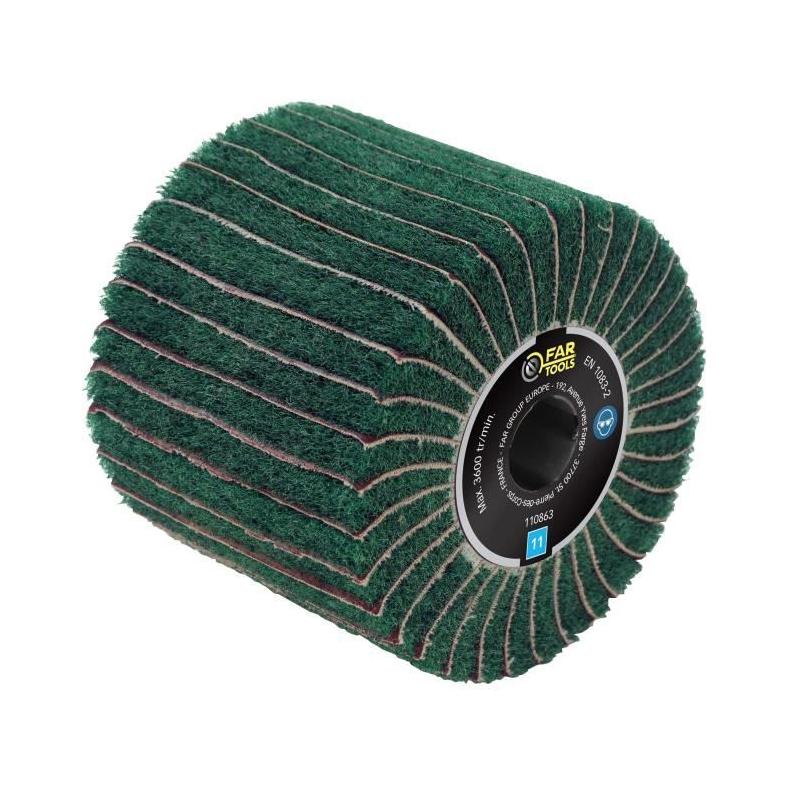 Brosse synthétique et lamelles abrasives - FARTOOLS - Ø120mm/L100mm - A240/A120
