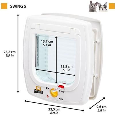 Chatière FERPLAST Swing 5 - Gris pour Chat - 22,5 x 16,2 x 25,2 cm