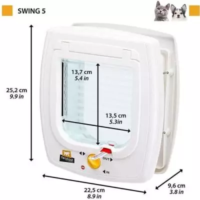 Chatière FERPLAST Swing 5 - Gris pour Chat - 22,5 x 16,2 x 25,2 cm Chatière FERPLAST Swing 5 - Gris pour Chat - 22,5 x 16,2 x 25,2 cm