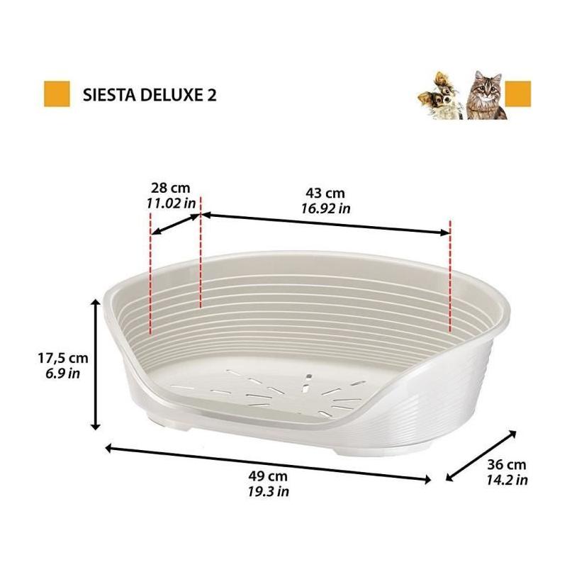 Corbeille pour animaux FERPLAST SIESTA DELUXE 2 - Gris clair