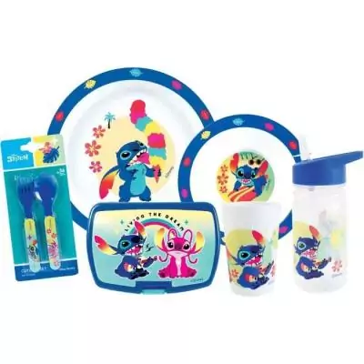 Ensemble repas Stitch et Angel - Fun House - Lot vaisselle