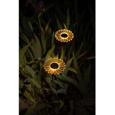 Décoration solaire originale pour jardin - Forme tournesol - H44cm