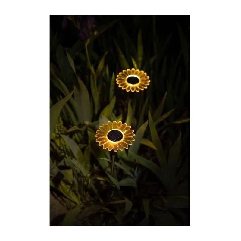 Décoration solaire originale pour jardin - Forme tournesol - H44cm