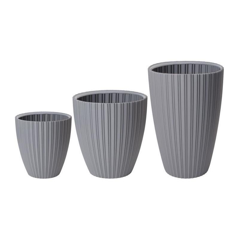 Pot de fleurs Garden ID Fancy - 40 x 58 cm - Gris clair
