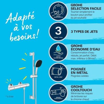 Ensemble de douche GROHE 34237003 - Économie d'eau et confort optimal