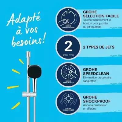 Ensemble de douche GROHE Vitalio Comfort 110 - Sélection facile et économie