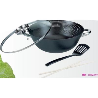 Ensemble Wok 5 pièces polyvalent GSW - Fonte d'acier 32cm