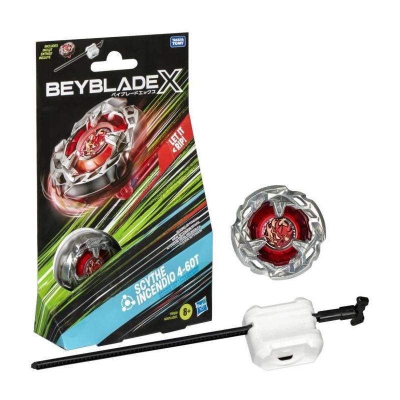 Pack de départ Beyblade X, Scythe Incendio 4-60T: toupie équilibrée et lanceur