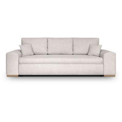 Canapé convertible avec coffre de rangement 3 places - INDIAN - Tissu beige