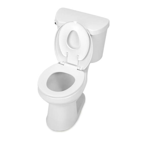 INGENUITY Réducteur de Toilette Flip & Sit, Fixation adhésive sur la cuvette