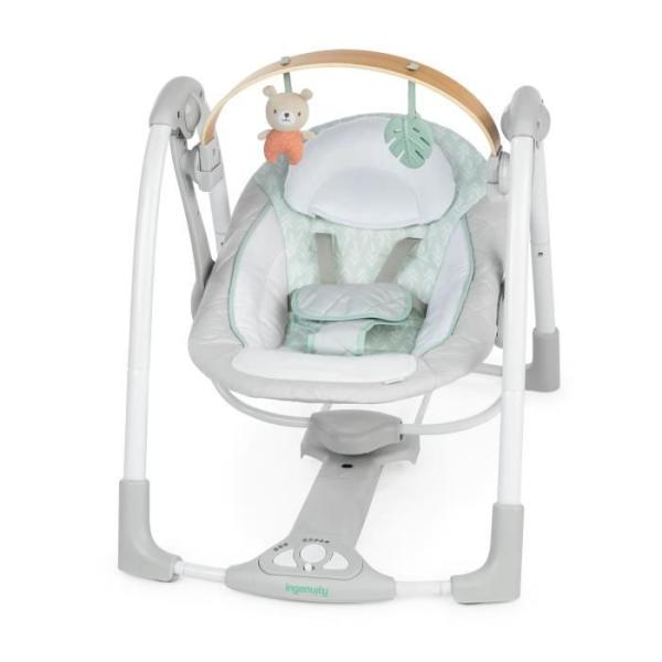 INGENUITY Transat bébé balancelle électrique pliable -Cosy Spot- arche jouets amovible, réglages balancement, minuterie, inc