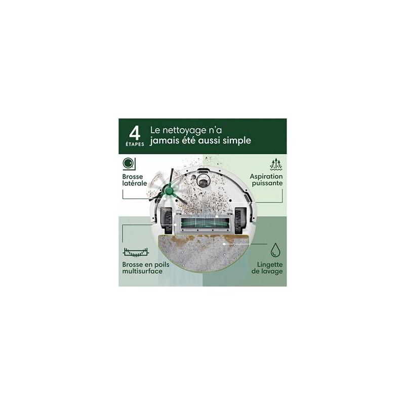 Aspirateur balai robot iRobot Roomba 105 Combo - Blanc