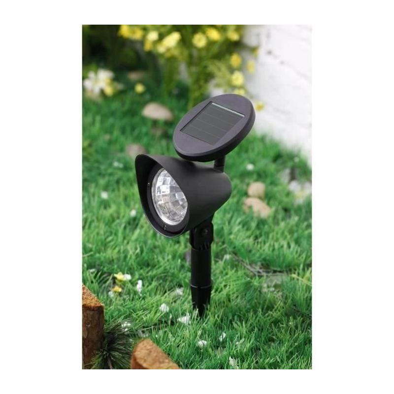 Spot solaire en plastique - 3 LED - Noir pour éclairage extérieur